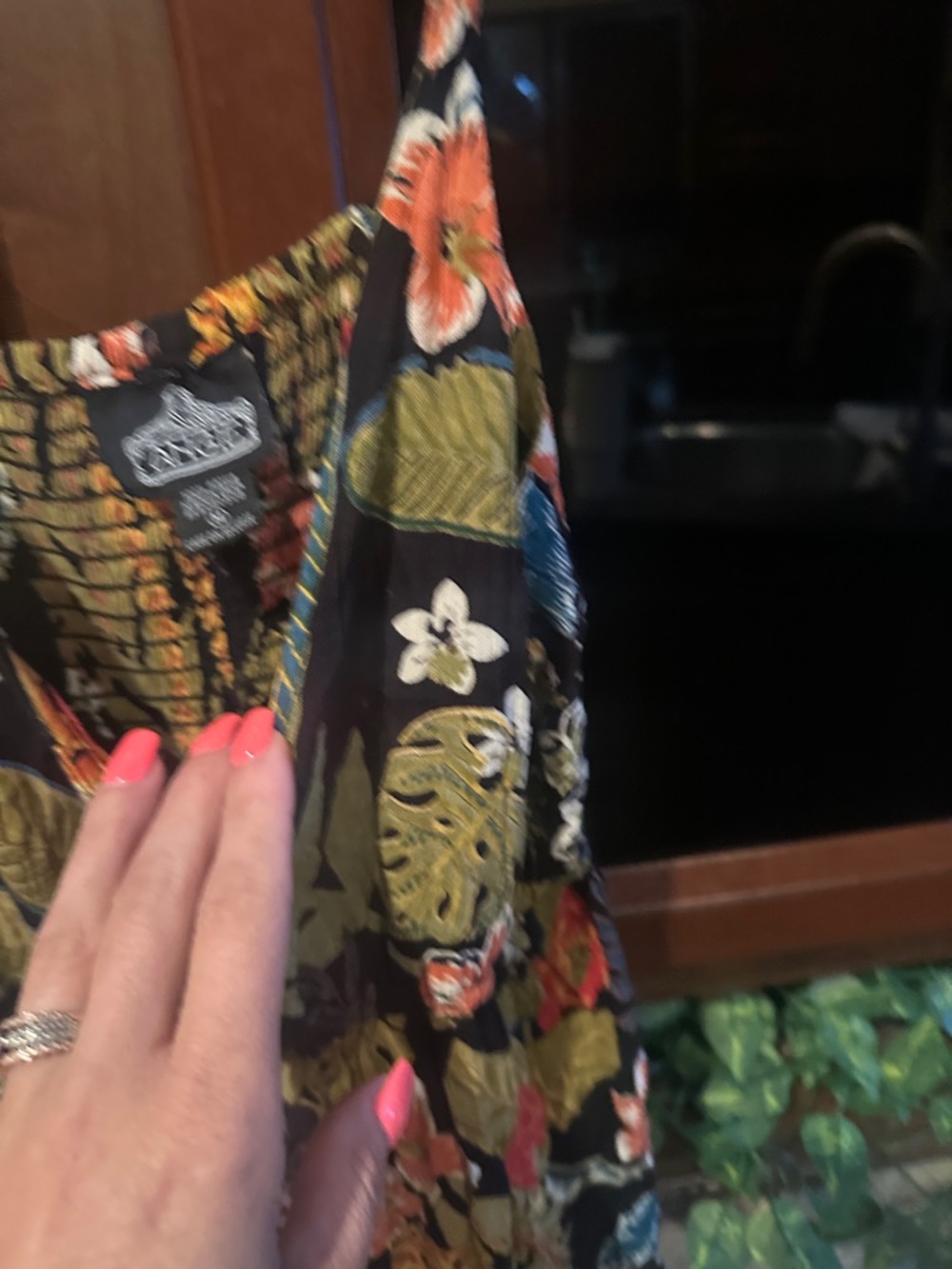 Angie Black Tropical Floral High-Low Maxi Dress - Picture 2 of 3